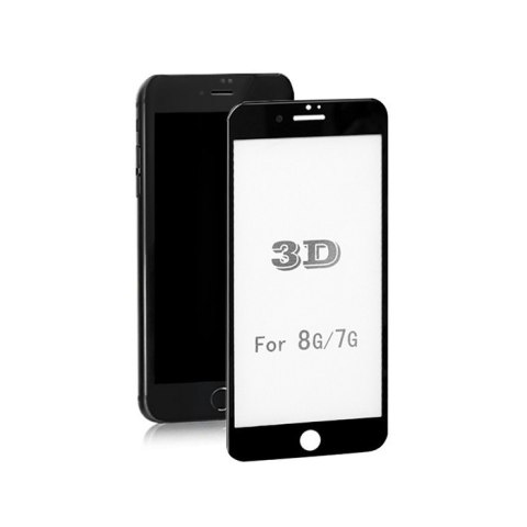 Qoltec Hartowane szkło ochronne PREMIUM do iPhone 7 | CZARNE | 3D Qoltec Hartowane szkło ochronne PREMIUM do iPhone 7 | CZARNE | 3D