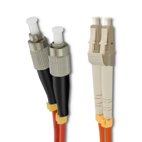 Qoltec Patchcord światłowodowy LC/UPC - FC/UPC | Multimode | 50/125 | OM2 | Duplex | 1m Qoltec Patchcord światłowodowy LC/UPC - FC/UPC | Multimode | 50/125 | OM2 | Duplex | 1m
