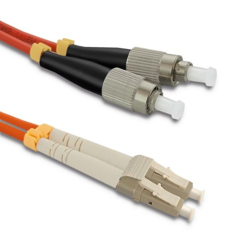 Qoltec Patchcord światłowodowy LC/UPC - FC/UPC | Multimode | 50/125 | OM2 | Duplex | 2m Qoltec Patchcord światłowodowy LC/UPC - FC/UPC | Multimode | 50/125 | OM2 | Duplex | 2m
