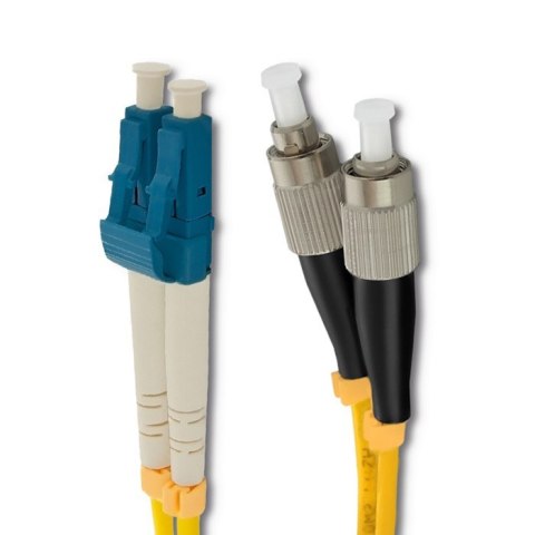 Qoltec Patchcord światłowodowy LC/UPC - FC/UPC | Singlemode | 9/125 | G652D | Duplex | 1m Qoltec Patchcord światłowodowy LC/UPC - FC/UPC | Singlemode | 9/125 | G652D | Duplex | 1m
