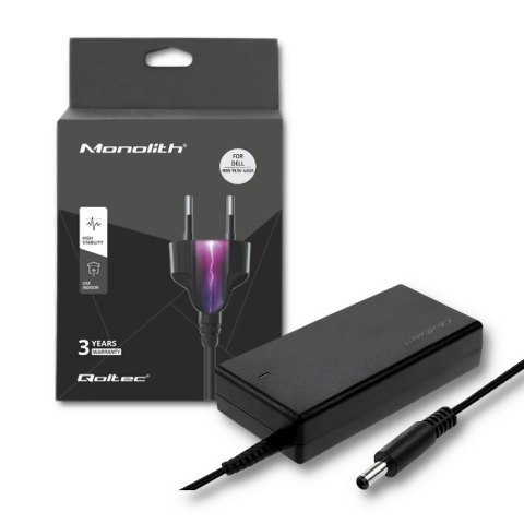 Qoltec Zasilacz do Dell 90W | 19.5V | 4.62A | 4.5*3.0+pin | +kabel zasilający Qoltec Zasilacz do Dell 90W | 19.5V | 4.62A | 4.5*3.0+pin | +kabel zasilający