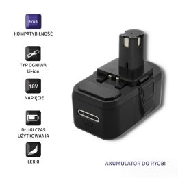 Qoltec Akumulator do Ryobi BPL-1815 | BPL1820 | P102