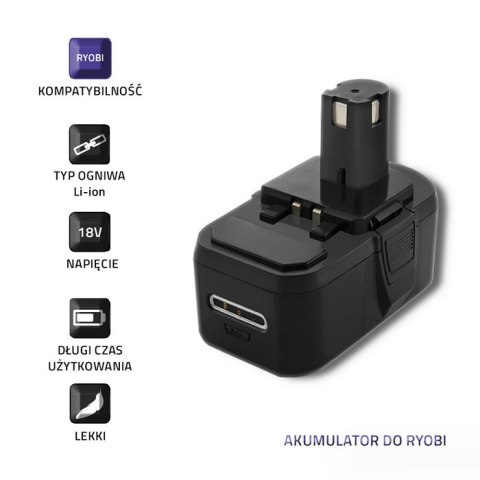 Qoltec Akumulator do Ryobi BPL-1815 | BPL1820 | P102 Qoltec Akumulator do Ryobi BPL-1815 | BPL1820 | P102