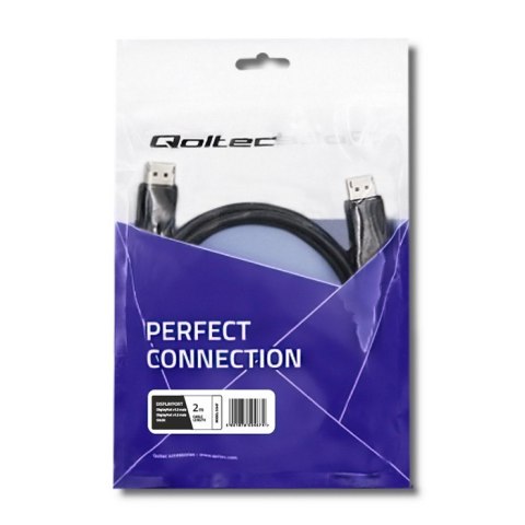 Qoltec DisplayPort v1.3 męski | DisplayPort v1.3 męski | 8K | 2m Qoltec DisplayPort v1.3 męski | DisplayPort v1.3 męski | 8K | 2m
