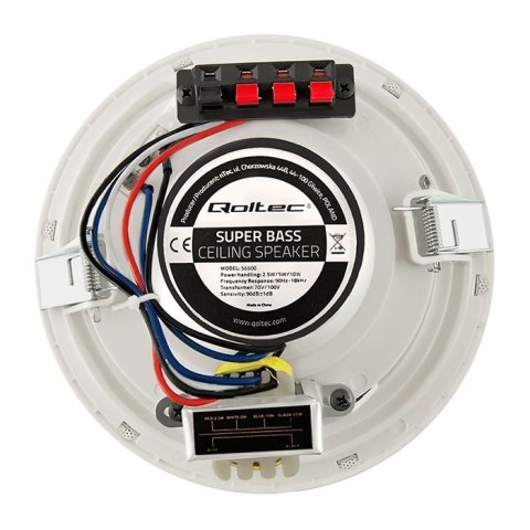 Qoltec Głośnik sufitowy RMS 10W | 16cm | 8 Om | TRAFO | Biały Qoltec Głośnik sufitowy RMS 10W | 16cm | 8 Om | TRAFO | Biały