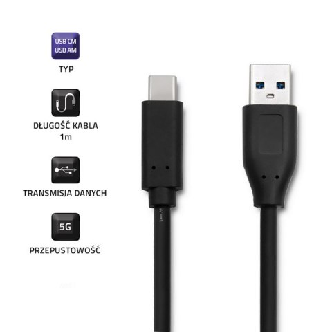 Qoltec Kabel USB 3.1 typ C męski | USB 2.0 A męski | 1.5m