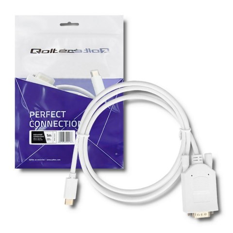 Qoltec Kabel USB 3.1 typ C męski/ VGA męski | FULL HD | Alternate mode | 1m Qoltec Kabel USB 3.1 typ C męski/ VGA męski | FULL HD | Alternate mode | 1m