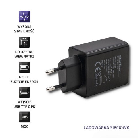 Qoltec Ładowarka sieciowa 30W | 5-20V | 1.5-3A | USB typ C | PD Qoltec Ładowarka sieciowa 30W | 5-20V | 1.5-3A | USB typ C | PD