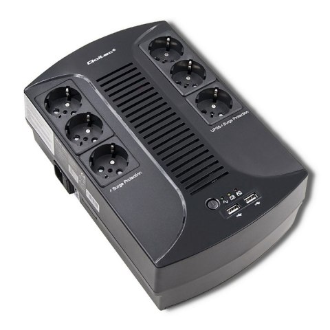 Qoltec Listwa zasilania awaryjnego UPS | Monolith | 850VA | 510W | 2xUSB Qoltec Listwa zasilania awaryjnego UPS | Monolith | 850VA | 510W | 2xUSB