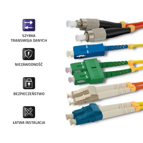 Qoltec Patchcord światłowodowy LC/UPC - LC/UPC | Multimode | 50/125 | OM4 | Duplex | 10m Qoltec Patchcord światłowodowy LC/UPC - LC/UPC | Multimode | 50/125 | OM4 | Duplex | 10m
