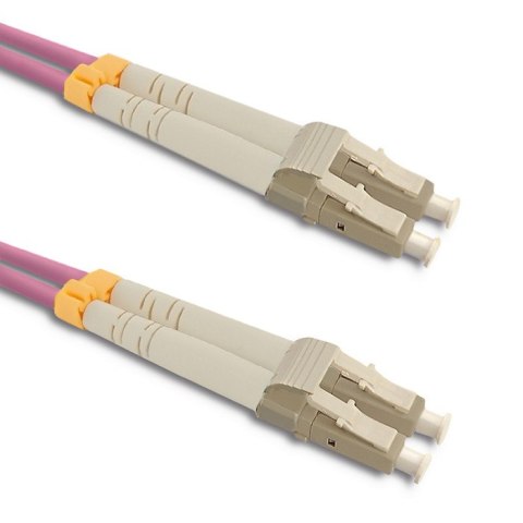 Qoltec Patchcord światłowodowy LC/UPC - LC/UPC | Multimode | 50/125 | OM4 | Duplex | 1m Qoltec Patchcord światłowodowy LC/UPC - LC/UPC | Multimode | 50/125 | OM4 | Duplex | 1m