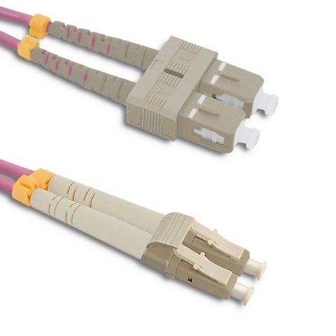 Qoltec Patchcord światłowodowy LC/UPC - SC/UPC | Multimode | 50/125 | OM4 | Duplex | 10m Qoltec Patchcord światłowodowy LC/UPC - SC/UPC | Multimode | 50/125 | OM4 | Duplex | 10m