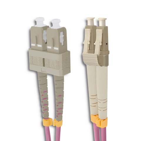 Qoltec Patchcord światłowodowy LC/UPC - SC/UPC | Multimode | 50/125 | OM4 | Duplex | 10m Qoltec Patchcord światłowodowy LC/UPC - SC/UPC | Multimode | 50/125 | OM4 | Duplex | 10m
