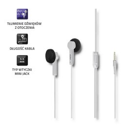 Qoltec Słuchawki douszne | Białe