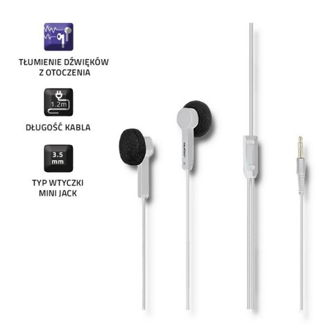 Qoltec Słuchawki douszne | Białe Qoltec Słuchawki douszne | Białe