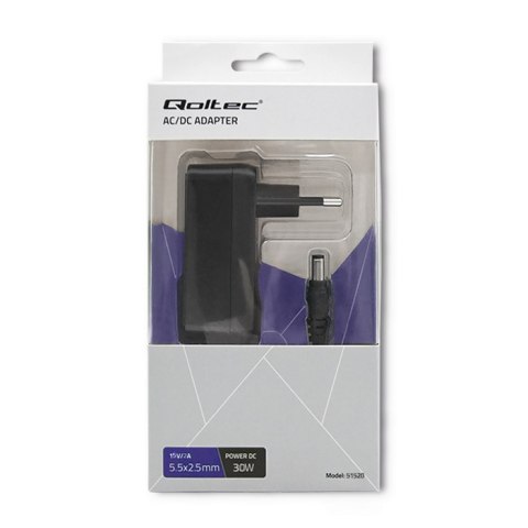 Qoltec Zasilacz wtyczkowy 30W | 15V | 2A | 5.5*2.5 Qoltec Zasilacz wtyczkowy 30W | 15V | 2A | 5.5*2.5