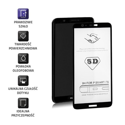 Qoltec Hartowane szkło ochronne PREMIUM do Huawei P Smart | CZARNE Qoltec Hartowane szkło ochronne PREMIUM do Huawei P Smart | CZARNE