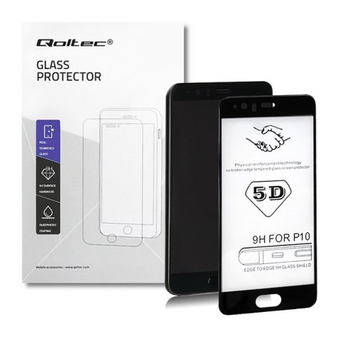 Qoltec Hartowane szkło ochronne PREMIUM do Huawei P10 | 5D | PEŁNE | CZARNE Qoltec Hartowane szkło ochronne PREMIUM do Huawei P10 | 5D | PEŁNE | CZARNE