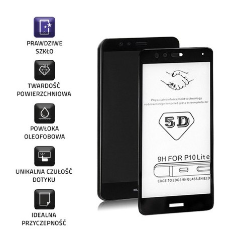 Qoltec Hartowane szkło ochronne PREMIUM do Huawei P10 Lite | 5D | PEŁNE | CZARNE Qoltec Hartowane szkło ochronne PREMIUM do Huawei P10 Lite | 5D | PEŁNE | CZARNE