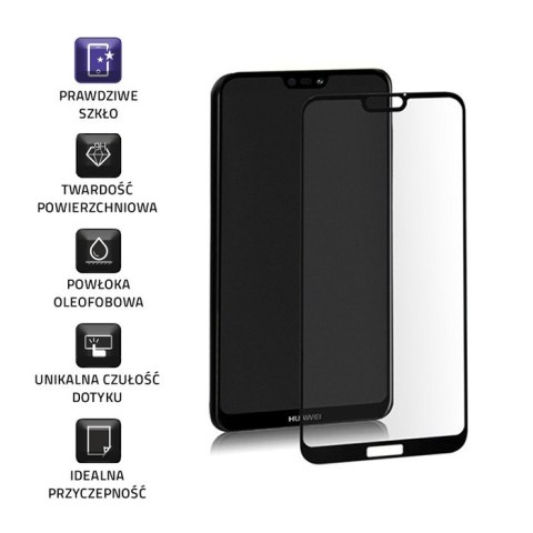 Qoltec Hartowane szkło ochronne PREMIUM do Huawei P20 Lite | 3D | PEŁNE | CZARNE Qoltec Hartowane szkło ochronne PREMIUM do Huawei P20 Lite | 3D | PEŁNE | CZARNE