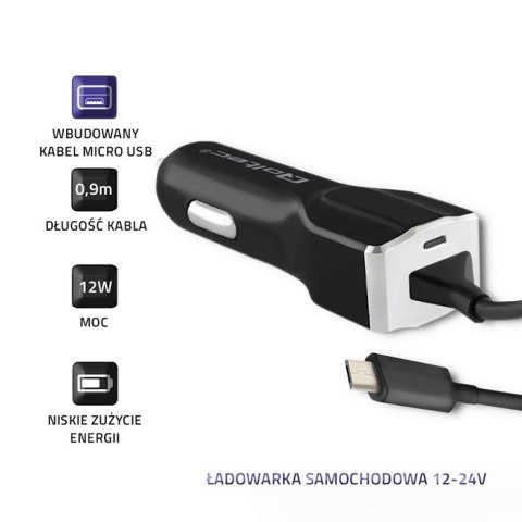 Qoltec Ładowarka samochodowa 12-24V | 12W | 5V | 2.4A | kabel Micro USB Qoltec Ładowarka samochodowa 12-24V | 12W | 5V | 2.4A | kabel Micro USB
