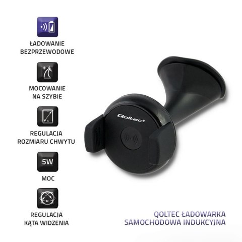 Qoltec Ładowarka samochodowa indukcyjna 5W | 5V | 1A | Micro USB Qoltec Ładowarka samochodowa indukcyjna 5W | 5V | 1A | Micro USB