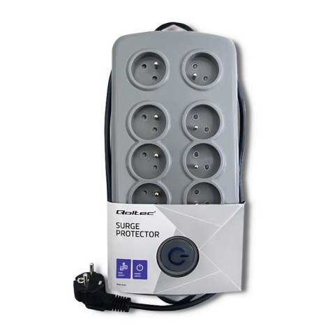 Qoltec Listwa antyprzepięciowa | 8 gniazd | 2.5m Qoltec Listwa antyprzepięciowa | 8 gniazd | 2.5m