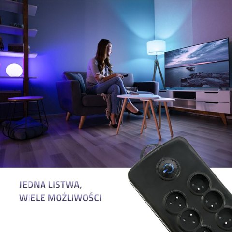 Qoltec Listwa antyprzepięciowa Qoltec | 8 gniazd | 2.5m Qoltec Listwa antyprzepięciowa Qoltec | 8 gniazd | 2.5m