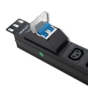 Qoltec Listwa zasilająca antyprzepięciowa CB do szafy RACK 19" | 1U | 10A | PDU | 8xIEC C13 | 2m Qoltec Listwa zasilająca antyprzepięciowa CB do szafy RACK 19" | 1U | 10A | PDU | 8xIEC C13 | 2m