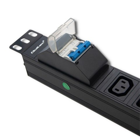 Qoltec Listwa zasilająca antyprzepięciowa CB do szafy RACK 19" | 1U | 10A | PDU | 8xIEC C13 | 2m Qoltec Listwa zasilająca antyprzepięciowa CB do szafy RACK 19" | 1U | 10A | PDU | 8xIEC C13 | 2m