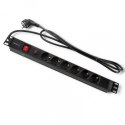 Qoltec Listwa zasilająca antyprzepięciowa CB do szafy RACK 19" | 1U | 16A | PDU | 6xSCHUKO | 2m Qoltec Listwa zasilająca antyprzepięciowa CB do szafy RACK 19" | 1U | 16A | PDU | 6xSCHUKO | 2m