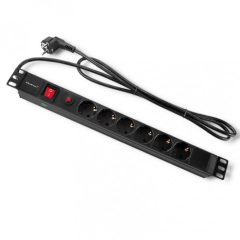 Qoltec Listwa zasilająca antyprzepięciowa CB do szafy RACK 19" | 1U | 16A | PDU | 6xSCHUKO | 2m Qoltec Listwa zasilająca antyprzepięciowa CB do szafy RACK 19" | 1U | 16A | PDU | 6xSCHUKO | 2m