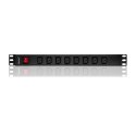 Qoltec Listwa zasilająca do szafy RACK 19" | 1U | 10A | PDU | 8xIEC C13 | 2m