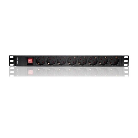 Qoltec Listwa zasilająca do szafy RACK 19" | 1U | 16A | PDU | 8xSCHUKO | 2m Qoltec Listwa zasilająca do szafy RACK 19" | 1U | 16A | PDU | 8xSCHUKO | 2m