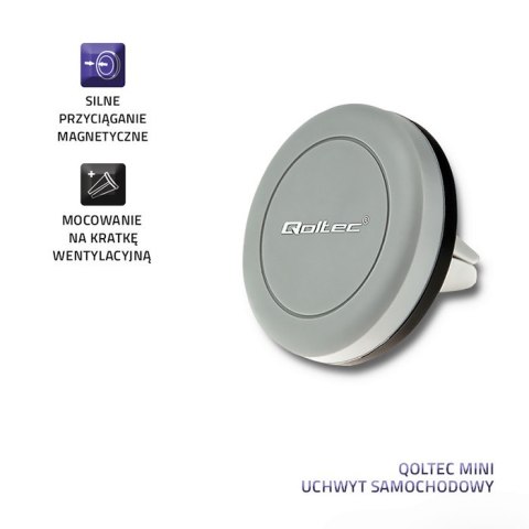 Qoltec MINI Uchwyt samochodowy | magnetyczny | na kratkę | Czarny Qoltec MINI Uchwyt samochodowy | magnetyczny | na kratkę | Czarny