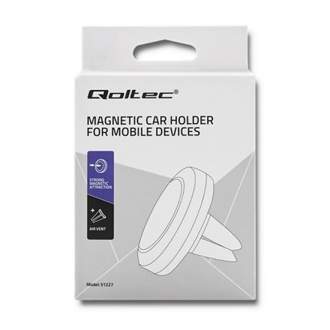 Qoltec MINI Uchwyt samochodowy | magnetyczny | na kratkę | Czarny Qoltec MINI Uchwyt samochodowy | magnetyczny | na kratkę | Czarny