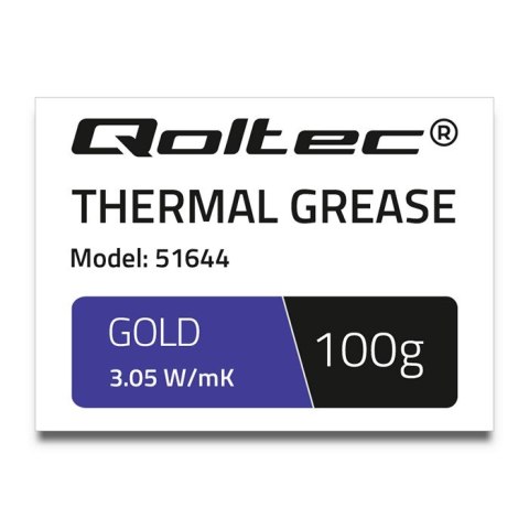 Qoltec Pasta termoprzewodząca 3.05 W/m-K | 100g | Złota Qoltec Pasta termoprzewodząca 3.05 W/m-K | 100g | Złota