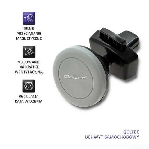 Qoltec Uchwyt samochodowy | magnetyczny | na kratkę | Czarny Qoltec Uchwyt samochodowy | magnetyczny | na kratkę | Czarny