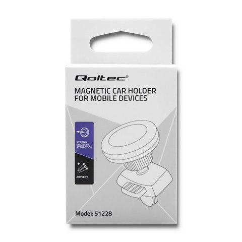 Qoltec Uchwyt samochodowy | magnetyczny | na kratkę | Czarny Qoltec Uchwyt samochodowy | magnetyczny | na kratkę | Czarny