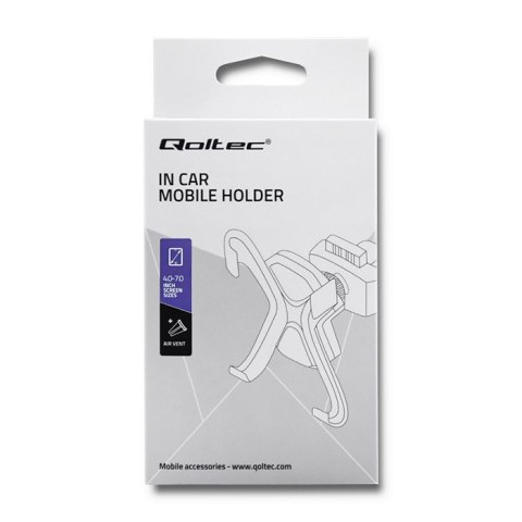 Qoltec Uniwersalny uchwyt samochodowy X-C | na kratkę | Czarny Qoltec Uniwersalny uchwyt samochodowy X-C | na kratkę | Czarny