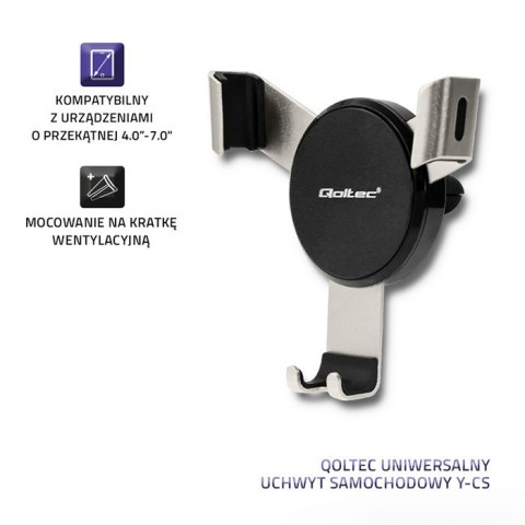 Qoltec Uniwersalny uchwyt samochodowy Y-CS | na kratkę | Czarno-szampański Qoltec Uniwersalny uchwyt samochodowy Y-CS | na kratkę | Czarno-szampański