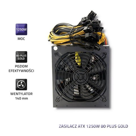 Qoltec Zasilacz ATX 1250W | 80 Plus Gold | Gaming Miner Qoltec Zasilacz ATX 1250W | 80 Plus Gold | Gaming Miner