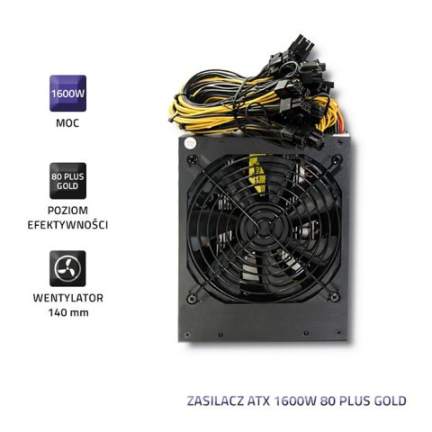 Qoltec Zasilacz ATX 1600W | 80 Plus Gold | Gaming Miner Qoltec Zasilacz ATX 1600W | 80 Plus Gold | Gaming Miner