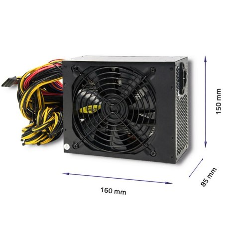 Qoltec Zasilacz ATX 1600W | 80 Plus Gold | Gaming Miner Qoltec Zasilacz ATX 1600W | 80 Plus Gold | Gaming Miner