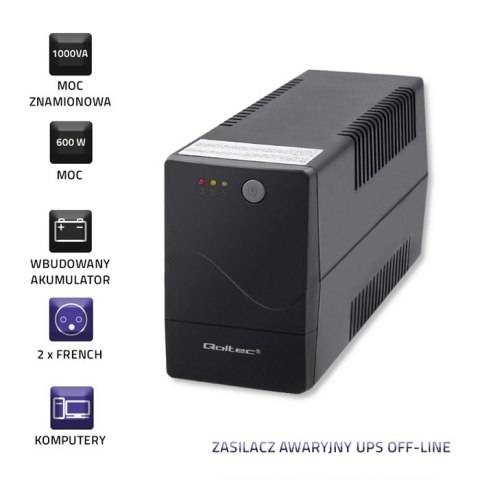 Qoltec Zasilacz awaryjny UPS | Monolith | 1000VA | 600W Qoltec Zasilacz awaryjny UPS | Monolith | 1000VA | 600W