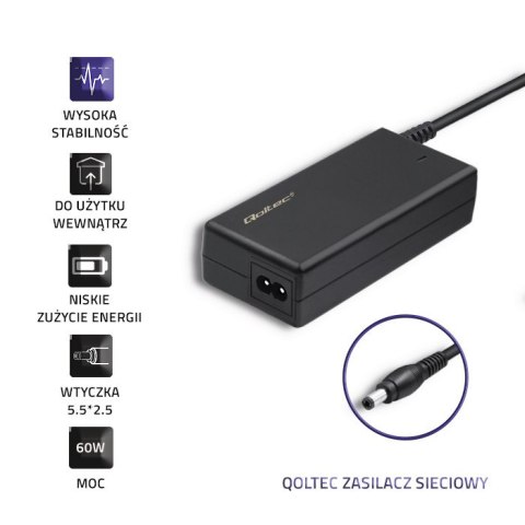 Qoltec Zasilacz desktopowy 48W | 12V | 4A | 5.5*2.5 | +kabel zasilający Qoltec Zasilacz desktopowy 48W | 12V | 4A | 5.5*2.5 | +kabel zasilający