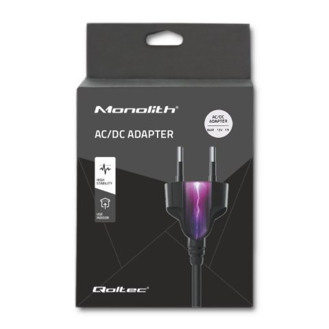 Qoltec Zasilacz desktopowy 84W | 12V | 7A | 5.5*2.5 | +kabel zasilający Qoltec Zasilacz desktopowy 84W | 12V | 7A | 5.5*2.5 | +kabel zasilający