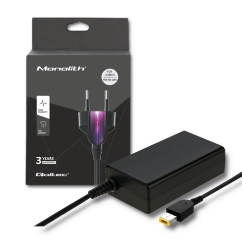Qoltec Zasilacz do Lenovo 65W | 20V | 3.25A | Slim tip+pin| +kabel zasilający Qoltec Zasilacz do Lenovo 65W | 20V | 3.25A | Slim tip+pin| +kabel zasilający