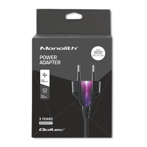 Qoltec Zasilacz sieciowy do monitora Samsung 30W | 14V | 2.1A | 6.5*4.4 | + kabel zasilający Qoltec Zasilacz sieciowy do monitora Samsung 30W | 14V | 2.1A | 6.5*4.4 | + kabel zasilający