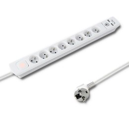 Listwa antyprzepięciowa Qoltec | 8xE, 2xUSB | 1.4m